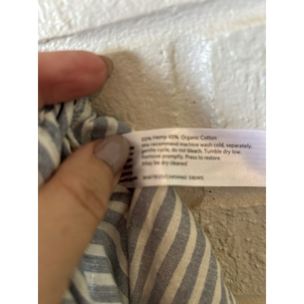 Eileen Fisher Women's Blue White Striped Hemp Organic Cotton Pull-On Pants XL - Picture 10 of 10